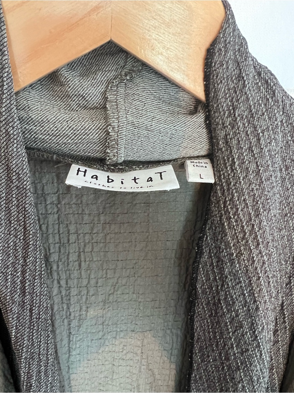 Habitat Lagenlook Multi Layer Greenish Gray/Black Crinkle Floral Jacket - Picture 9 of 12